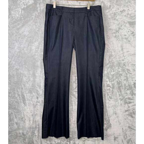 Express Design Studio Pants Womens 8 Black Shimmer Trouser Mid Rise Stretch Work - Picture 1 of 13